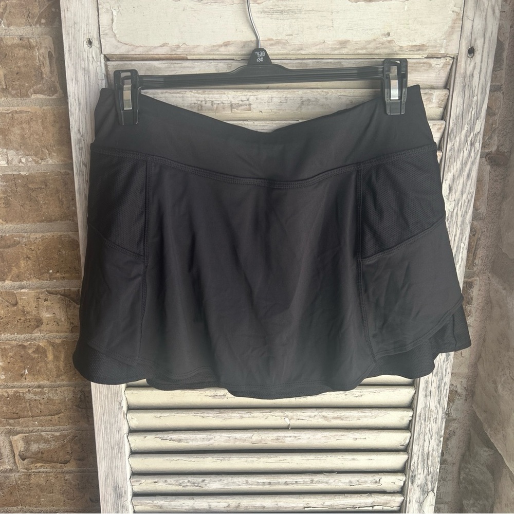 Athleta Womens Athletic Skort Size S Black Stretch Tennis Athleisure Outdoor.